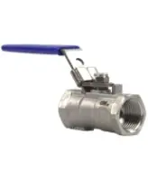 Кран шаровой DN.ru BV3232P-SP-T-H Ду15 Ру63 стандартнопроходной двухходовой, нержавеющая сталь SS316, внутренняя резьба, уплотнение - PTFE, ручка-рычаг