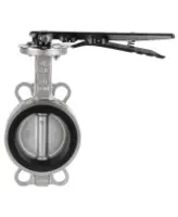 Затвор дисковый поворотный DN.ru WBV3232N-2W-Fb-H Ду100 Ру16 межфланцевый, корпус - нержавеющая сталь 316L, диск - нержавеющая сталь 316L, уплотнение - NBR, с рукояткой, квадрат 11х11, F07