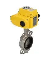 Затвор дисковый поворотный DN.ru WBV3232E-2W-Fb-H Ду80 Ру16, корпус - нержавеющая сталь 316L, диск - нержавеющая сталь 316L, уплотнение - EPDM, с электроприводом DN.ru QT-N-008EM-O1-220VAC-У1 220В