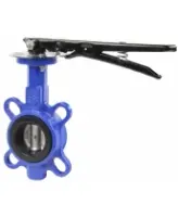 Затвор дисковый поворотный DN.ru WBV3432E-2W-Fb-H Ду40 Ру16 межфланцевый, корпус - углеродистая сталь WCB, диск - нержавеющая сталь 316L, уплотнение - EPDM, с рукояткой, квадрат 9х9, F05