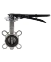 Затвор дисковый поворотный DN.ru WBV3232E-2W-Fb-H Ду125 Ру16 межфланцевый, корпус - нержавеющая сталь 316L, диск - нержавеющая сталь 316L, уплотнение - EPDM, с рукояткой, квадрат 14х14, F07