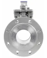 Кран шаровой DN.ru BV3232P-FP-Fb-ISO-H Ду80 Ру16, корпус - нержавеющая сталь 316, уплотнение - PTFE, полнопроходной, межфланцевый, с ISO-фланцем и рукояткой,  короткий корпус L=120 мм,  17х17,  F07/F10